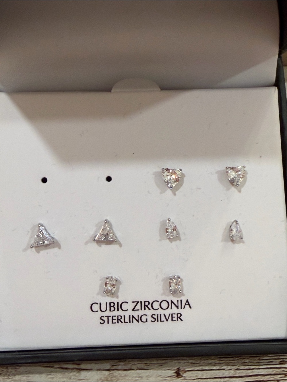 Giani Bernini SS Cubic Zirconia Multi-Shape 5 Earring Sets - Silver NEW